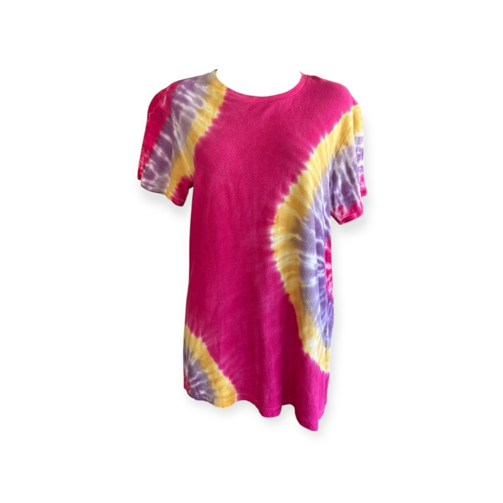 The Elder Statesman top tunic tie dye pattern cotton cashmere blend medium short